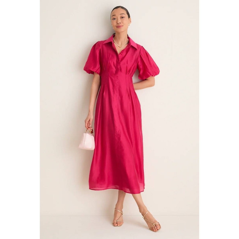 NWT Tuckernuck Raspberry Organza Delaney Maxi Dress (MSRP: $298) Size Large - Picture 2 of 8